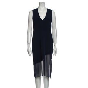 Prabal Gurung Silk Midi Length Navy Dress Size XS